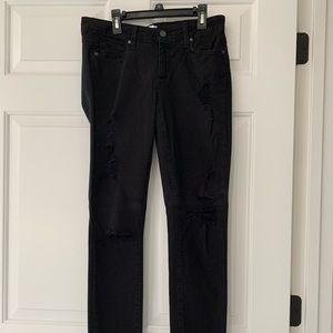 Paige Jeans Black Distressed Size 28